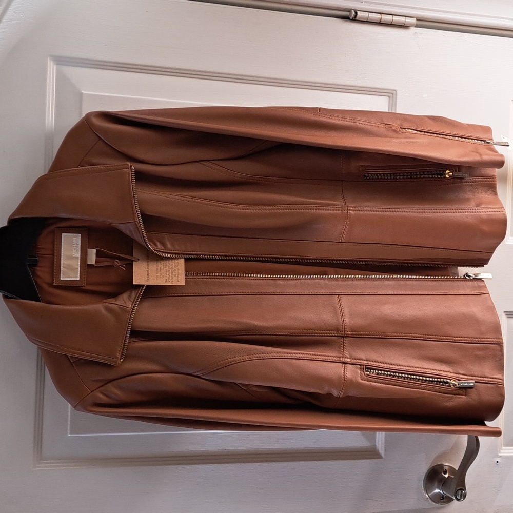 NEW Michael Kors Leather coat